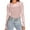 Pink#sequins tops for women, variant on Women See Through Mesh Blouse Crew Neck Long Sleeve Rhinestone Shirts Sequin Sheer Party Night Top Red,M