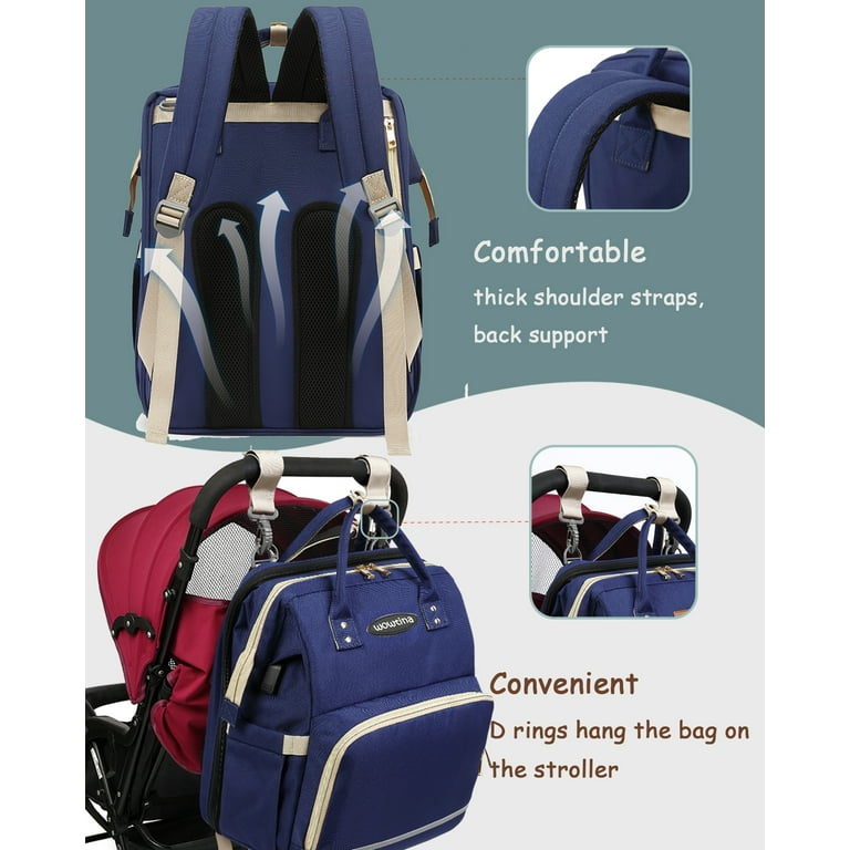 Baby Diaper Bag Backpack with Changing Station - Waterproof, Large 30L  Capacity for Boy, Girl, Mom, Dad - Travel Baby Bag with Stroller Straps