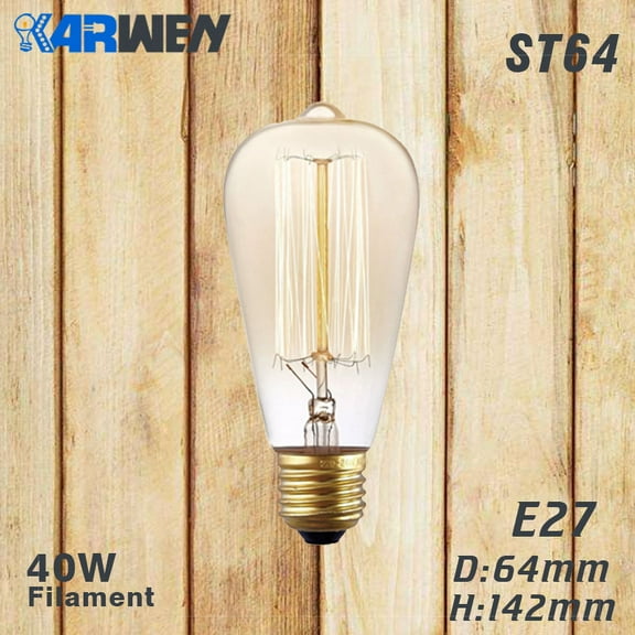 Edison Bulb E27 Incandescent Retro Lamp 40W 220V ST64 A19 T45 T10 G80 G95 Antique Vintage Bulb Edison Lamp filament Light bulb
