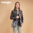 thumbnail image 6 of Wrangler Cow Print Wallet for Women RFID Wristlet Bifold Western Purse with Crossbody Strap, BK-Turquoise, 6 of 7
