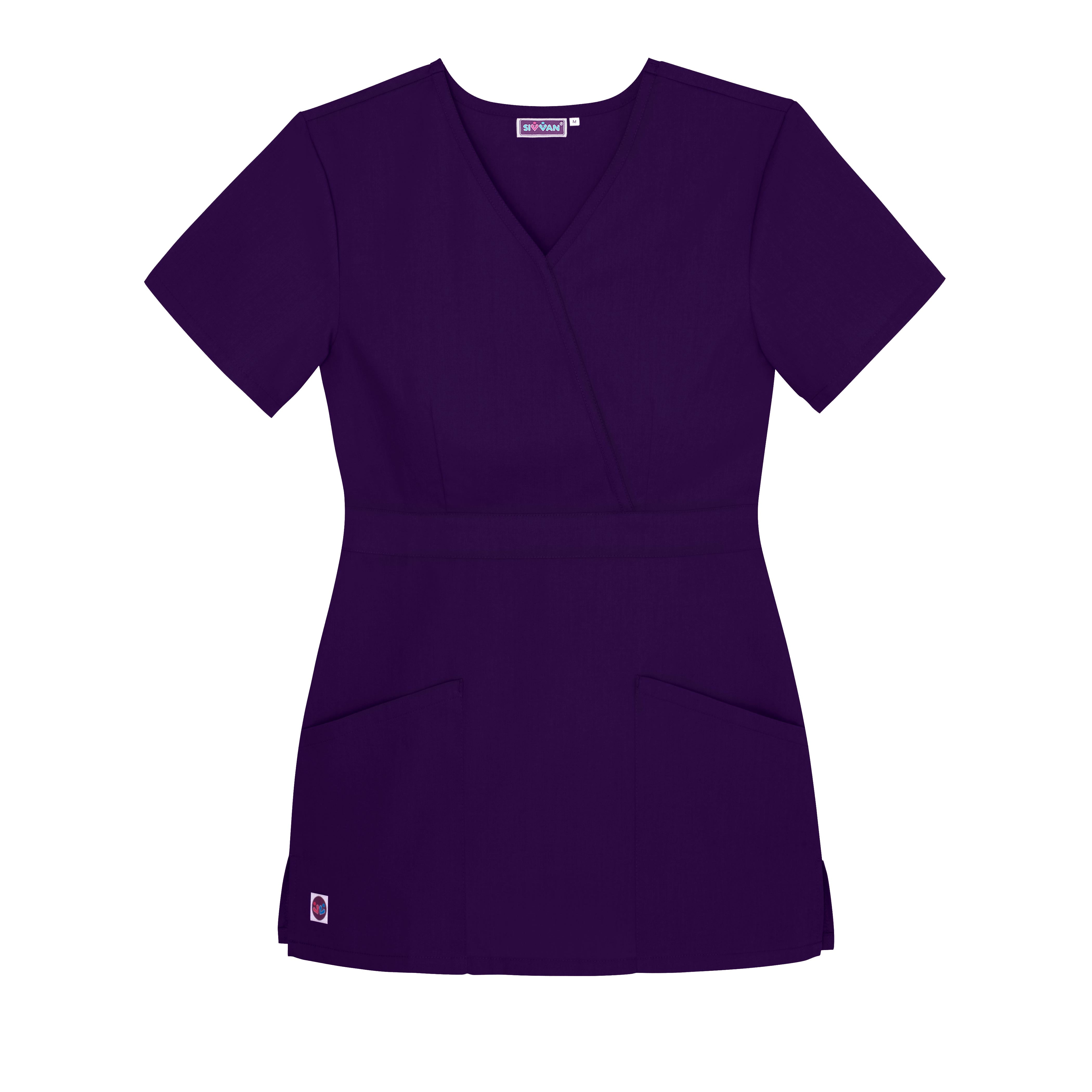 Sivvan Sivvan Women's Scrubs Mock Wrap Top (Available in 15 Colors)