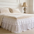 thumbnail image 4 of Elastic Bed Skirt With Anti Slip Design Pleated Hotel Style Dust Ruffle for Spring and Memory Foam Mattresses, 4 of 6
