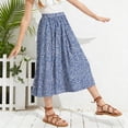 thumbnail image 2 of GiLiling Jupes pour Filles, Jupe Midi Évasée Imprimée avec Taille Élastique, Jupe Longue Décontractée Fluide en Rayonne Style Robe pour l'Été (Bleu, 5-6 Ans), 2 of 7