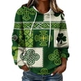 thumbnail image 2 of BRGZLK Women's St.Patrick's Day Hooded Sweatshirts Green Polyester Blend Long Sleeve Shamrock Irish Print Loose Comfy Tops Hoodie with Pocket Green E XL, 2 of 5