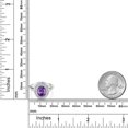 thumbnail image 3 of Gem Stone King 1.86 Ct Oval Purple Amethyst 925 Sterling Silver Halo Engagement Ring (Size 6), 3 of 3