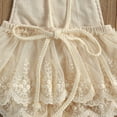 thumbnail image 6 of Newborn Infant Baby Girls Romper Outfit Lace Bodysuit Ruffle Sleeve Backless Jumpsuit Clothes, 6 of 7