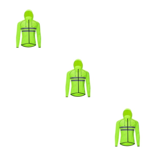 Greeniant Chaqueta de ciclismo abrigo cortavientos con capucha chaleco reflectante a prueba de viento impermeable motocicletas manga larga hombre Type1 NO1