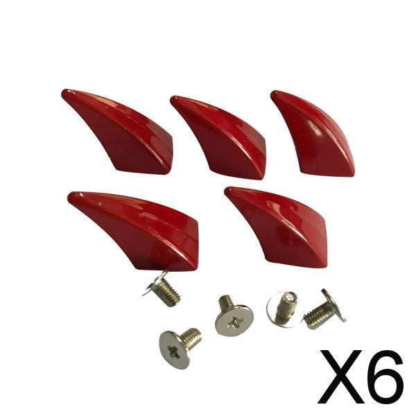 4x5 piezas con forma de tornillo, remaches traseros, puntas para artesanía en cuero, color rojo 6 piezas