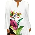 thumbnail image 3 of DYMADE Women Plus Size Printed Long Sleeve V-neck Ankle-Length T-Shirt Dress, 3 of 4