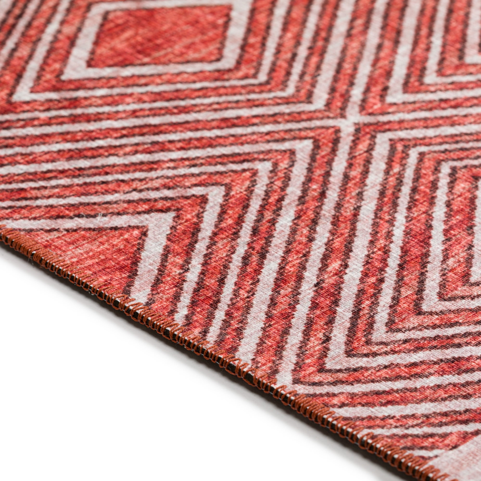 Yuma Indoor/Outdoor Red Transitional Southwest 5' x 7'6" Non-Skid Area Rug