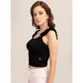 thumbnail image 2 of Prettify Women's Straight Regular Black Sleeveless Round Neck Western Top - X-Small, 2 of 5