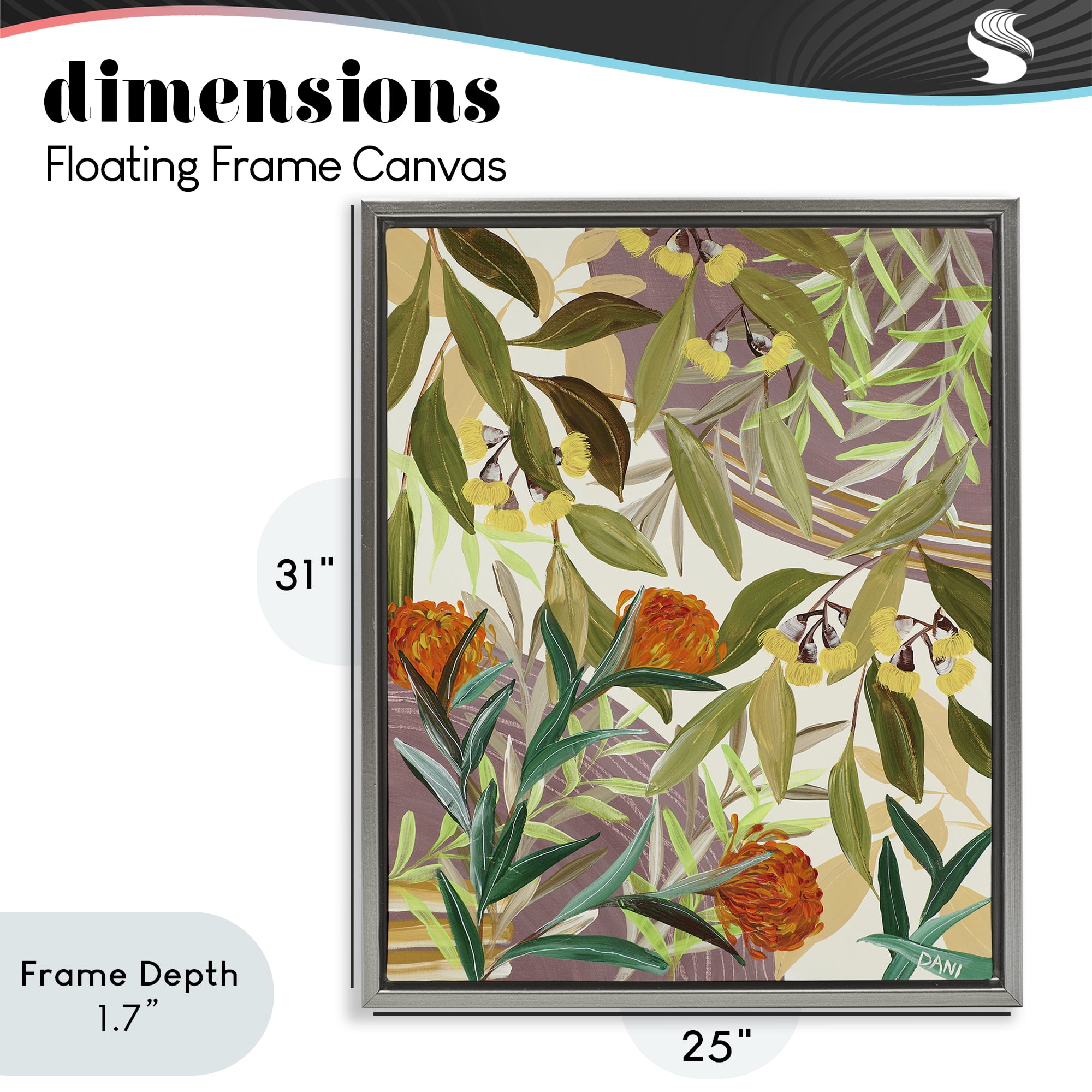 Stupell Industries Walk With Me Blooms Gray Framed Floater Canvas Wall Art, design by Dani Heyward