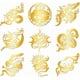 thumbnail image 1 of 9 pegatinas autoadhesivas doradas de serpiente mística de 4 cm, calcomanías metálicas de animales, estrellas y lunas, pegatinas decorativas de adivinación impermeables., 1 of 9
