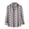 thumbnail image 1 of Top de camisa a rayas de manga larga con cuello levantado y bolsillo lateral único para otoño e invierno para hombre Pompotops oipoqjl50872, 1 of 9