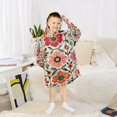 thumbnail image 6 of FORMRS Wearable Blanket Hoodie with Sleeves for Kids Cozy Flannel Sweatshirt, Colorful Flowers, 6 of 7
