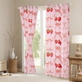 thumbnail image 3 of jejeloiu Sweet Cherry Strawberry Black Out Curtains,Cute Cartoon Bowknot Curtains Pack of 2 (42x63 Each),Pink Bowtie Bow Bedroom Curtains For Girl,Super Cozy Room Decor, 3 of 6