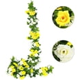 thumbnail image 1 of Maojin Paquete de 2 guirnaldas de flores artificiales,15,8 pies,rosas falsas,flores de seda,hiedra rosa colgante para boda,arco,fiesta,hogar,jardín,decoración de pared, 1 of 7