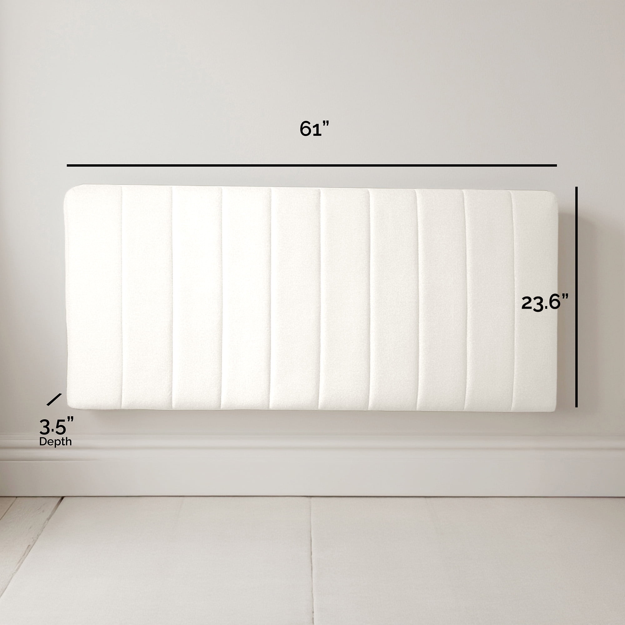 Lammlaoe Queen Headboard, Upholstered Wall Mounted, Peel and Stick Installation, Sound Reducing 3D Panel Design, Easy Assembly, Off White
