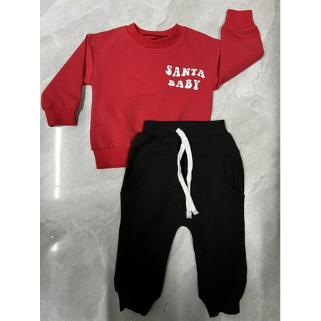 

Emmababy Long Sleeve Sweatshirt and Pants Set with Christmas Letter Print for Newborn