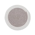 thumbnail image 2 of Fennco Styles Hand Braided Reversible Two-Tone Cotton Blend Placemats 12" Round, Set of 4 - Khaki Woven Texture Heat Resistant Insulation Table Mats for Home, Kitchen Décor, Dining Table, Holidays, 2 of 7