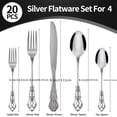 thumbnail image 2 of 20/40pcs of Beautiful Vintage Silverware Set, Made of silvery Stainless Steel, Perfect for Elegant Dining, an Ideal Gift for Women, And Suitable for Home Kitchens, Restaurants, And Weddings, 2 of 9