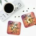 thumbnail image 5 of Disketp Not All Who Wander Are Lost Funny Coasters,6 Pcs Leather Coasters With Holder, Perfect Housewarming Hostess Gifts,Protect Furniture From Water Marks Scratch And Damage, 5 of 9