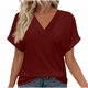 thumbnail image 2 of Puntoco Liquidación de blusas cortas para mujer, blusa de manga corta a la moda para mujer, camiseta divertida con cuello en V, 2 of 5