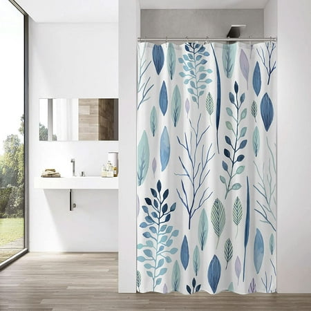 Netsenglight Blue Stall Shower Curtain Liner 54 X 78 Inch Long Set Abstract Narrow For Bathroom Decor Tropical Botanical Fabric Royal Canada Blue Stall Shower Curtain Liner, Material For Curtains Canada