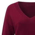 thumbnail image 6 of Arlun Fashion Warm Sweaters for Women V-Neck Long Sleeve Classic Soft Pullover Sweater Loose Fit Comfortable Casual Solid Color 2025 Fall Winter Tops XL, 6 of 6