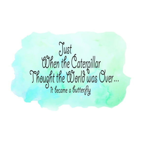Quotes & Sayings Wall Decals for Children Bedroom - Failure is like a caterpillar before it becomes a butterfly Inspiration DIY & Creativity Boy Girl Bedroom Wall Sticker - Size: 10 In x 7 In
