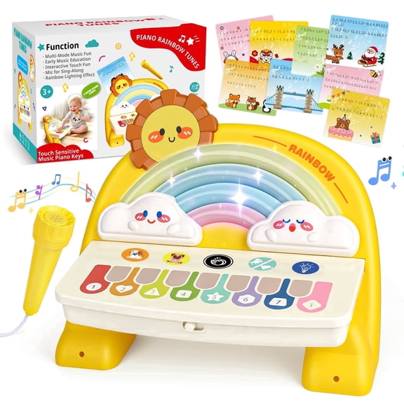 Beefunni Musical Piano Keyboard Toy with Light-Up Keys, Interactive Sound & Animal Effects, Portable Keyboard, Gift Idea