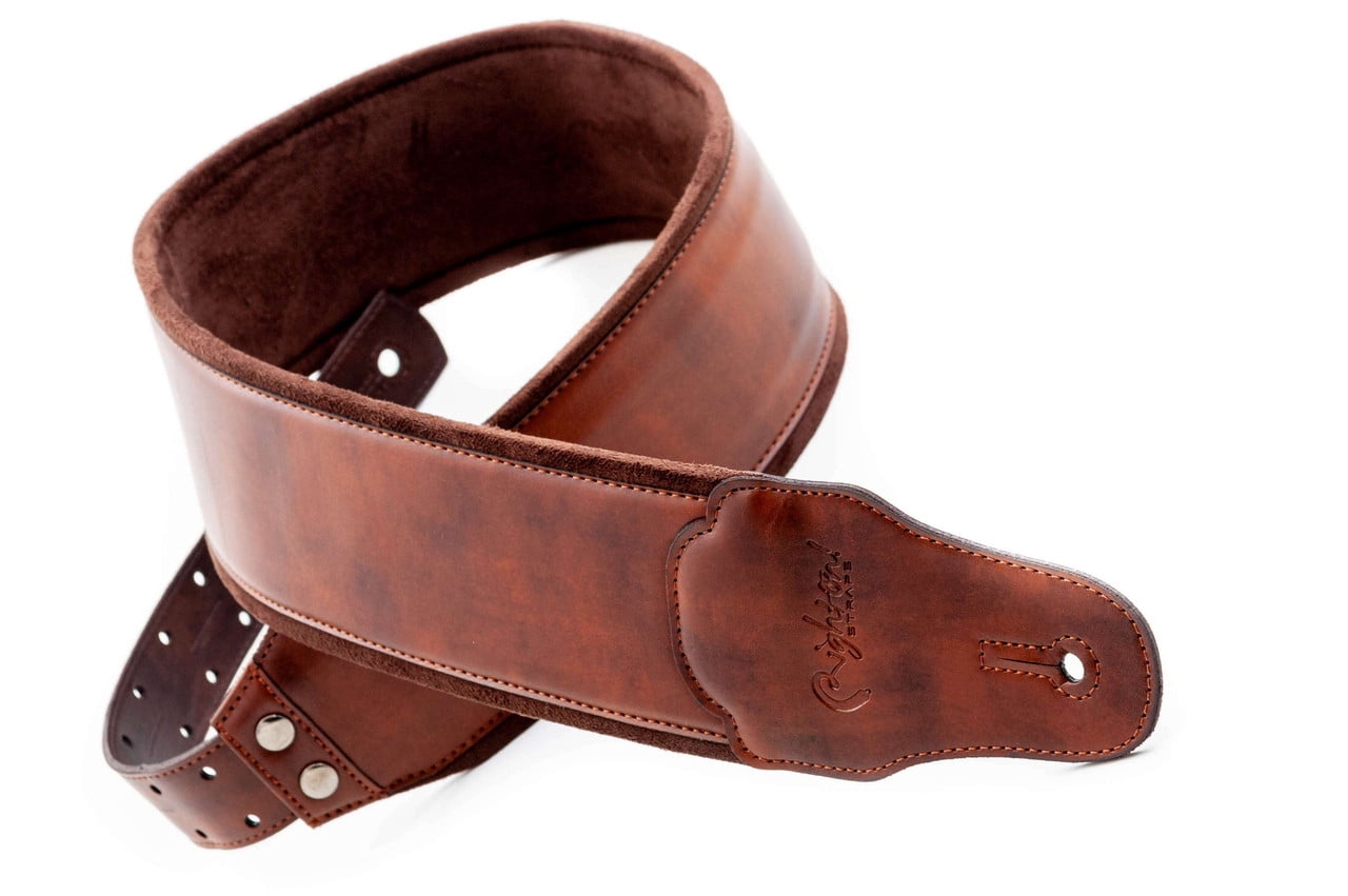 RightOn! Bassman Charm-80 Bass Guitar Strap - Brown