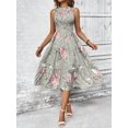 thumbnail image 3 of Sleeveless Smocked Floral Tiered Midi Dress for Women - Casual Summer Dress, 3 of 6
