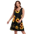 thumbnail image 2 of Vestido de verano BELAROI para mujer, talla grande, cuello en V, color girasol, 2 of 6
