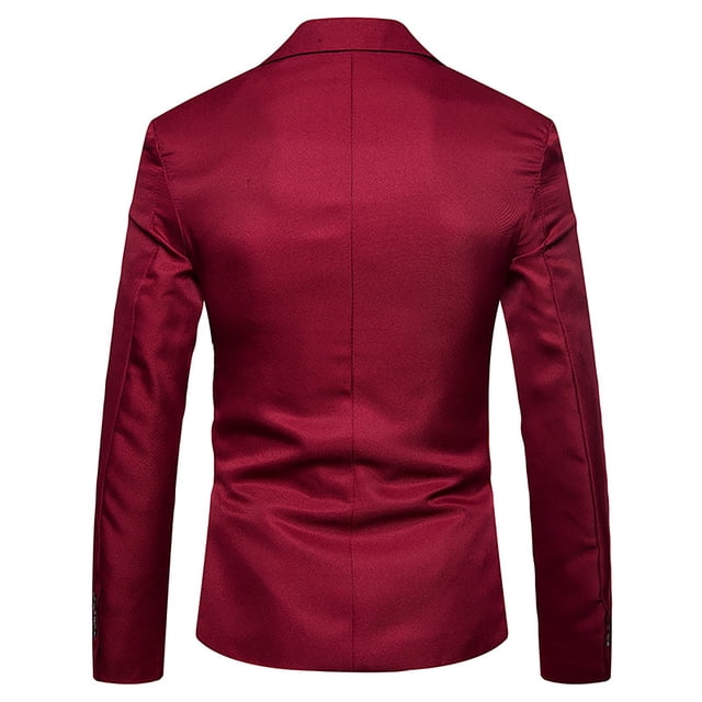 Fashion Mens Casual Solid Color Suit Youth Slim Jacket