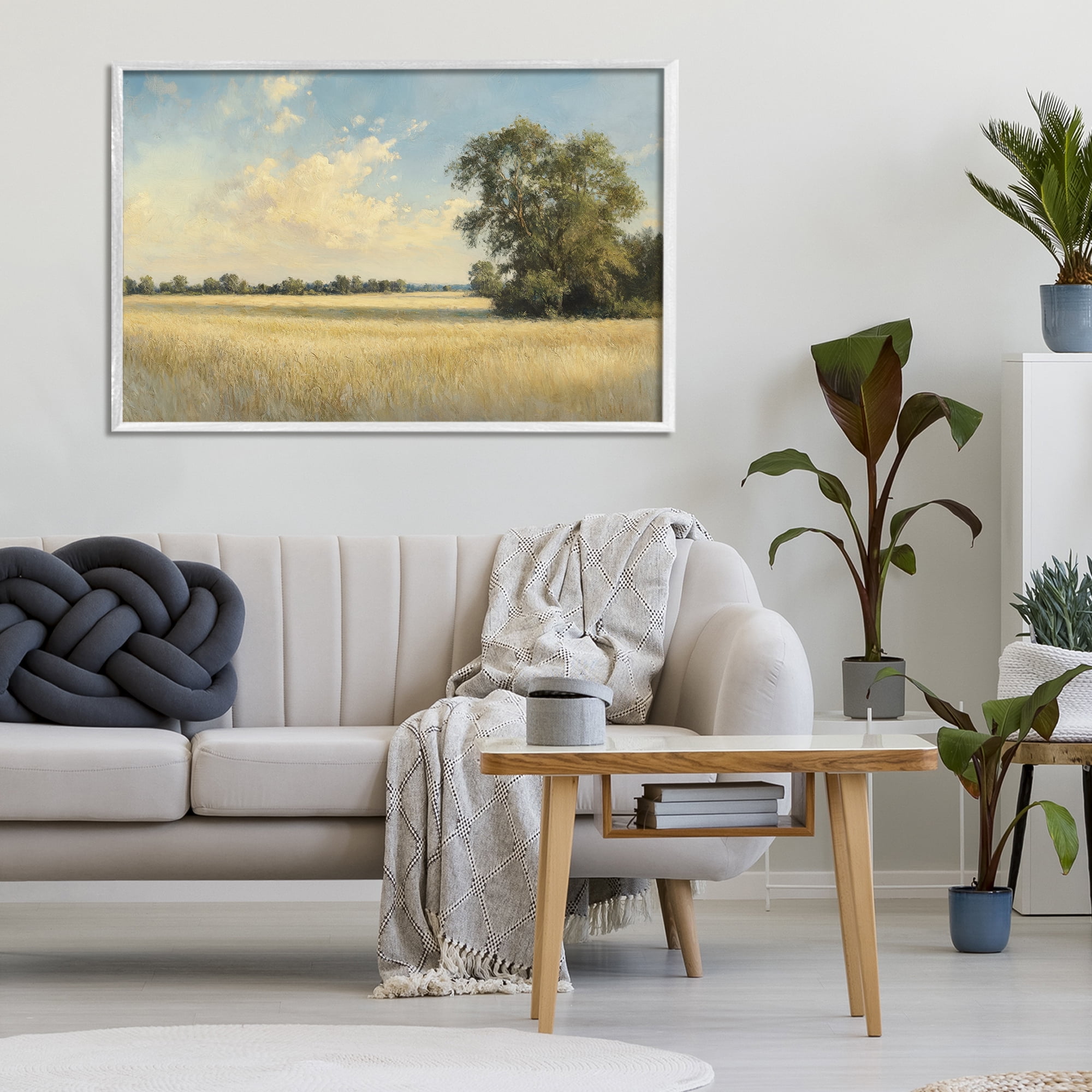 Stupell Industries Serene Wheat Field at Noon White Framed Giclee Art, design by Petal Prints Design