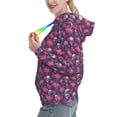 thumbnail image 2 of Lsque red Skull flower Pattern Casual Women's Hoodie,Hooded Sweatshirt with Kangaroo Pocket,Pullover Hoodie with Eye-catching Drawstrings-Small, 2 of 7