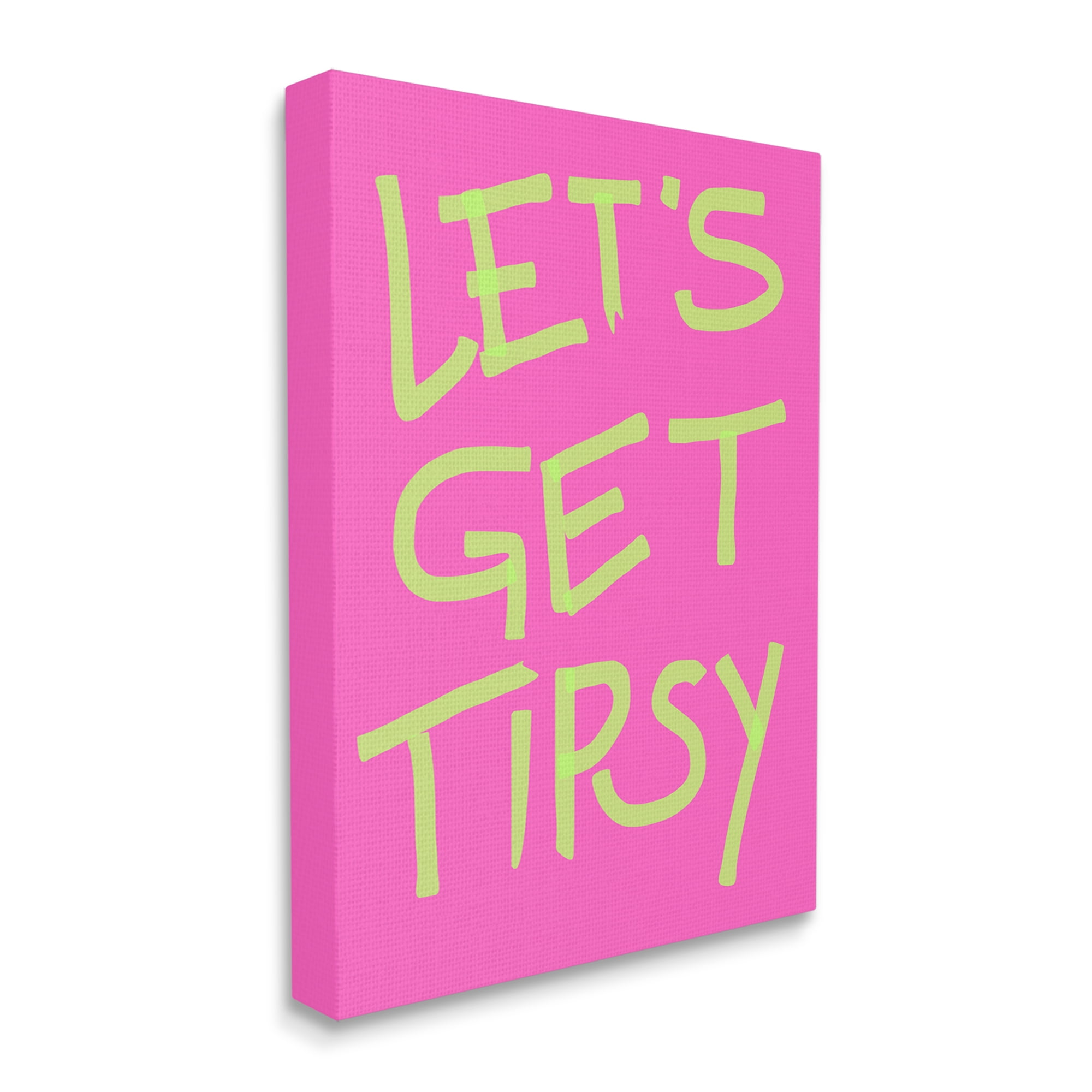 Stupell Industries Vivid Let's Get Tipsy Inspirational Painting Gallery Wrapped Canvas Art Print Wall Art, 16 x 20
