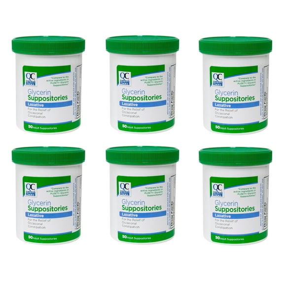 6 Pack Quality Choice Glycerin Suppositories Laxative 50 Count Each