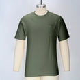 thumbnail image 3 of DDAPJ pyju Men's Heavyweight Cotton T-shirts Short Sleeve Pocket Tee Short Loose Fit Crew Neck Basic Tshirt Green XL, 3 of 8