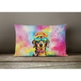 thumbnail image 3 of Dachshund Hippie Dawg Fabric Decorative Pillow 12 in x 16 in, 3 of 4