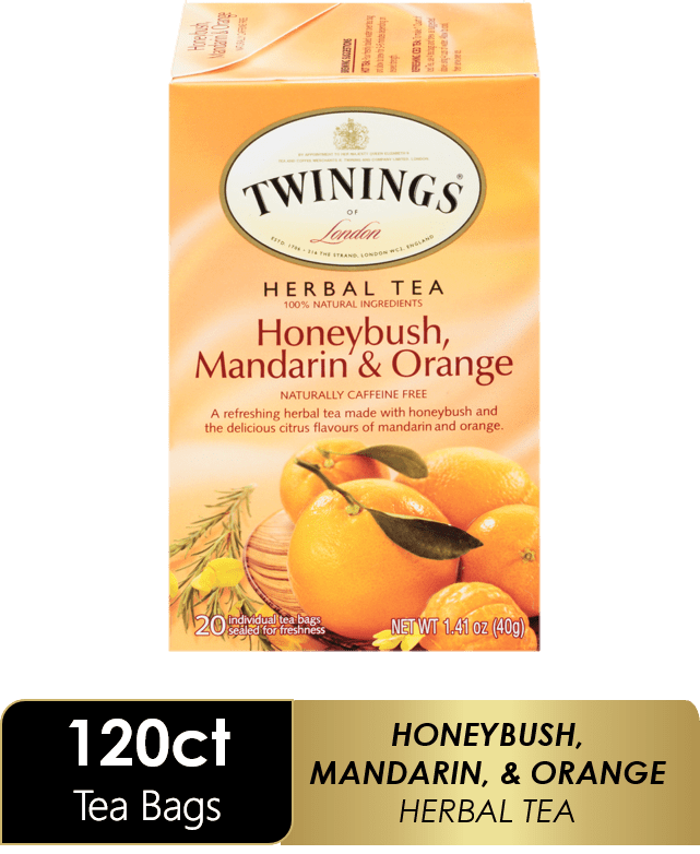 Twinings Honeybush Mandarin & Orange Herbal Tea Bags, 120 Ct (6 Boxes of 20)
