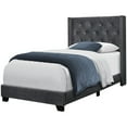 thumbnail image 4 of Monarch Specialties Bed, Twin Size, Platform, Teen, Frame, Upholstered, Velvet, Wood Legs, Grey, Chrome, Transitional, 4 of 5