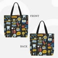 thumbnail image 3 of Naloa Teeth Tote Bag for Women, Foldable Tote Bag With Zipper, Large Shoulder Bag, Top Handle Handbag for Travel, Work, Shopping, 3 of 9