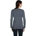 thumbnail image 3 of BELLA+CANVAS T-Shirt Jersey à Manches Longues pour Femmes, P, Gris Chiné Foncé, 3 of 4