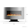thumbnail image 3 of Cambridge 36 In. Electric Wall Mounted Fireplace Heater with Flame Crystal Rock Display, Adjustable Heat, Remote, in Stainless Steel Finish - CAM36WMEF-1SS, 3 of 9