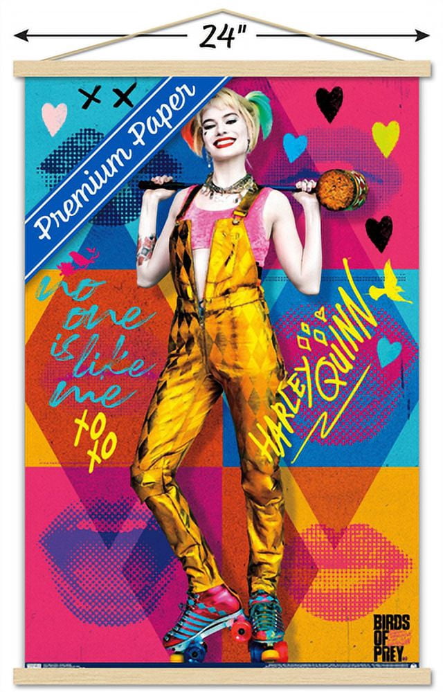 DC Comics Movie - Birds of Prey - Harley Quinn - Hammer Wall Poster with Wooden Magnetic Frame, 22.375" x 34"