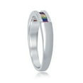 thumbnail image 2 of iJewelry2 Sterling Silver Channel Set Baguette Rainbow Multicolor and Clear CZ Border Band Ring Size 6, 2 of 2