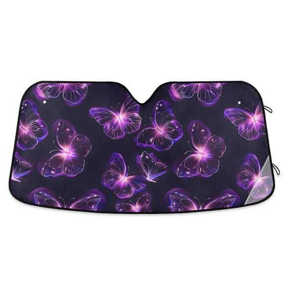 Beautiful Butterflies Outline Car Windshield Sun Shade Foldable Car Front Window Visor Heat and UV Protection 53x23.5