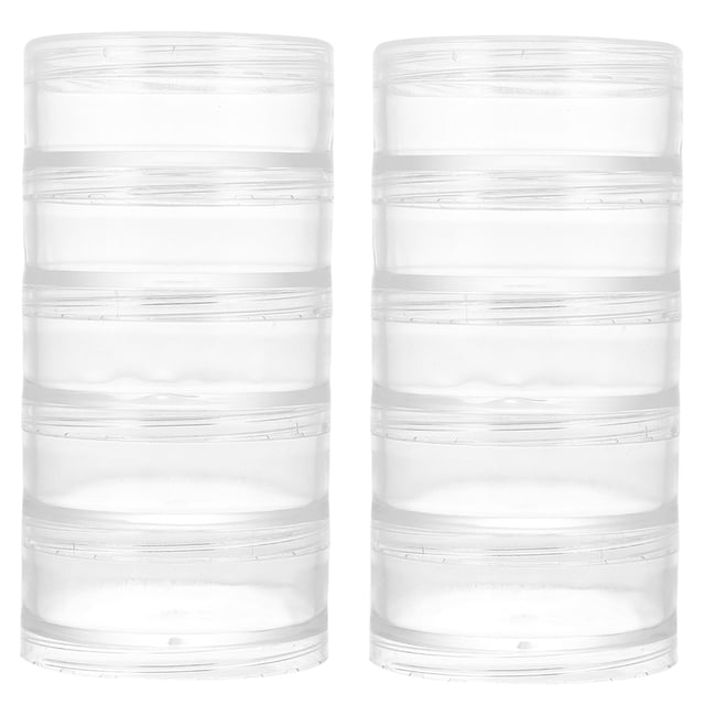 Lot de 2 Organisateur de Rangement pour Bijoux Boîte Ronde en Plastique Transparent pour Usage Domestique